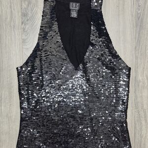INC International Concepts Women's Sparkling Black Tank Top